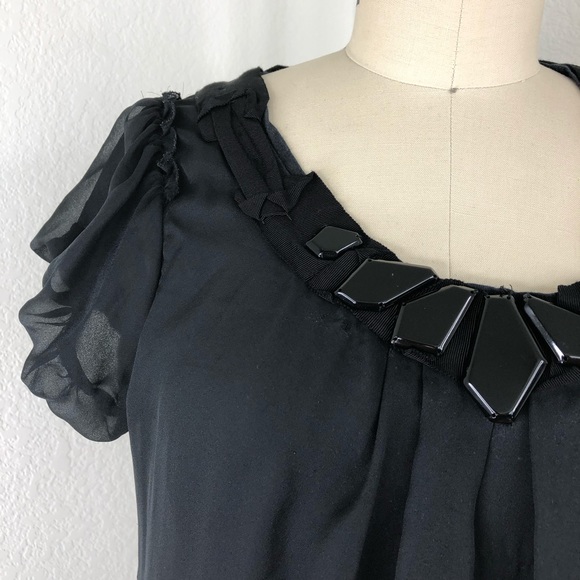 O'2nd Jeweled Pleated Origami Ruffle Mini Dress - Picture 2 of 8